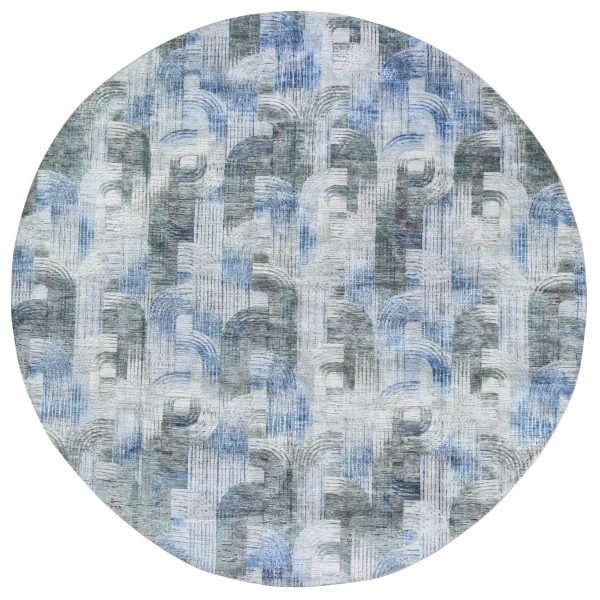 12'x12' THE INTERTWINED PASSAGE, Round Silk With Textured Wool Hand Knotted Oriental Rug HR59491