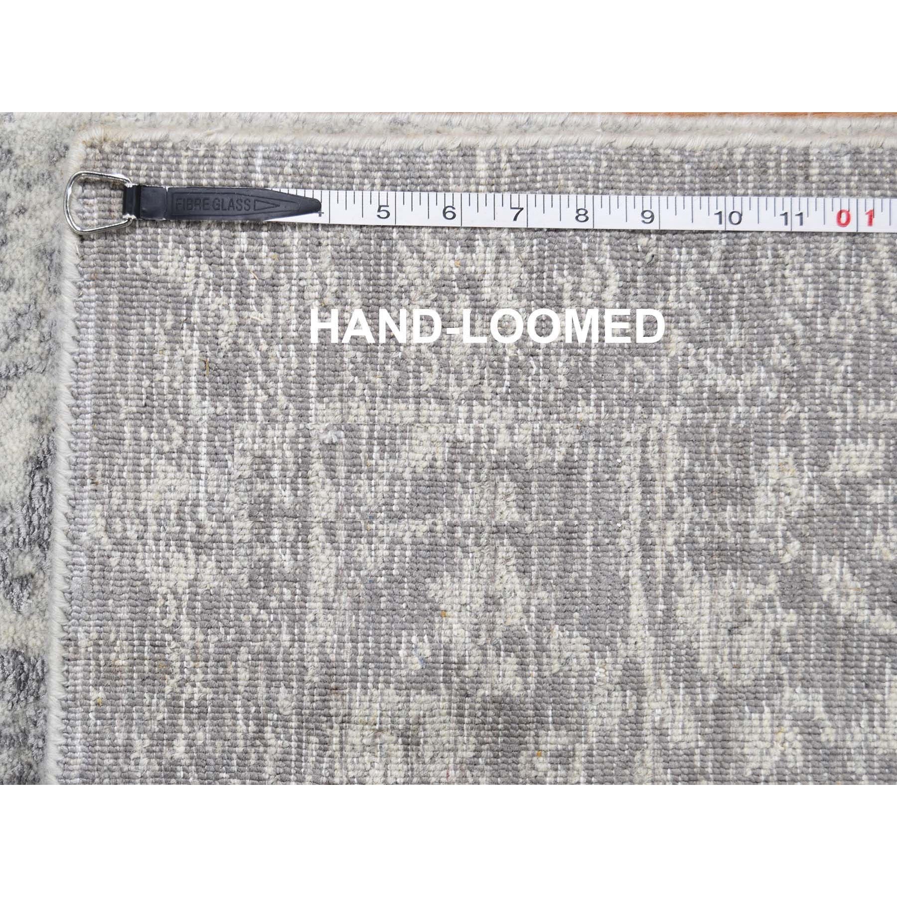 2'5"x8' Gray Jacquard Hand Loomed Broken Cypress Tree Design Silken Thick and Plush Runner Oriental Rug HR59569 - Image 6