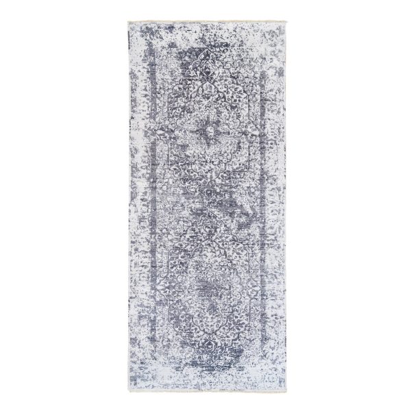 4'1"x10' Broken Persian Design Wool And Pure Silk Grey Hand Knotted Oriental Wide Gallery Runner Rug HR62355