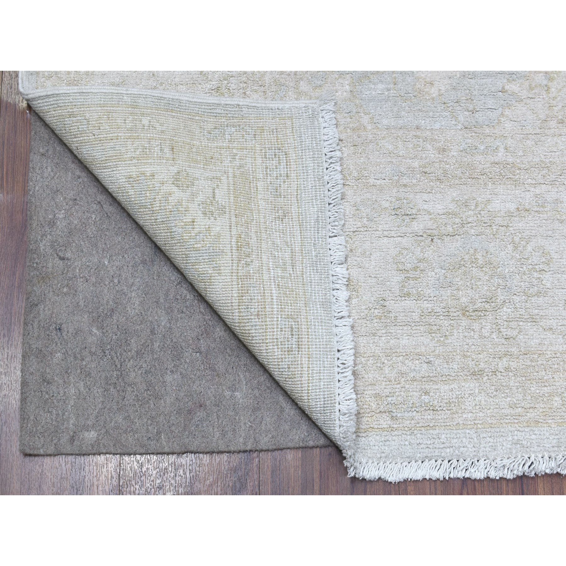 6'x8'10" White Wash Peshawar Pure Velvety Wool Light Gray With Soft Colors Hand Knotted Oriental Rug HR67375 - Image 3