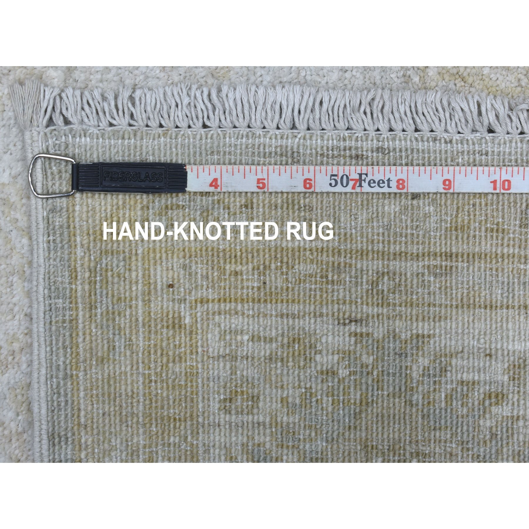 6'x8'10" White Wash Peshawar Pure Velvety Wool Light Gray With Soft Colors Hand Knotted Oriental Rug HR67375 - Image 7