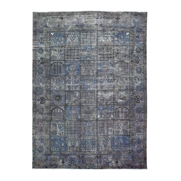 6'9"x9'3"  Vintage And Worn Down Distressed Colors Persian Shiraz Hand Knotted Bohemian Rug HR54032
