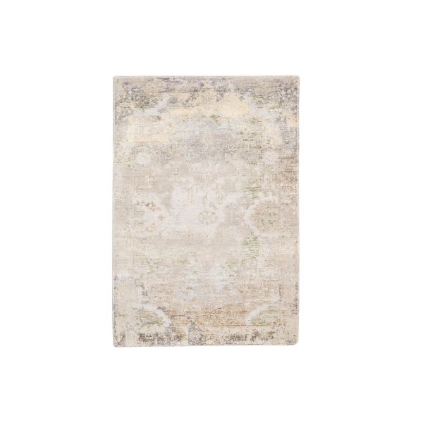 3'x5' Hand Knotted Beige Modern Wool And Silk Oriental Rug HR62431