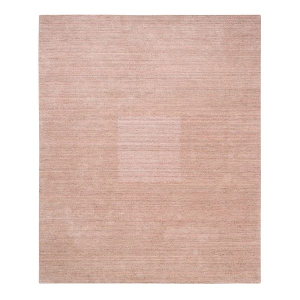 8'2"x10' Coral Pink Modern Design Hand Loomed Soft, Velvety Plush Wool Oriental Rug HR63489