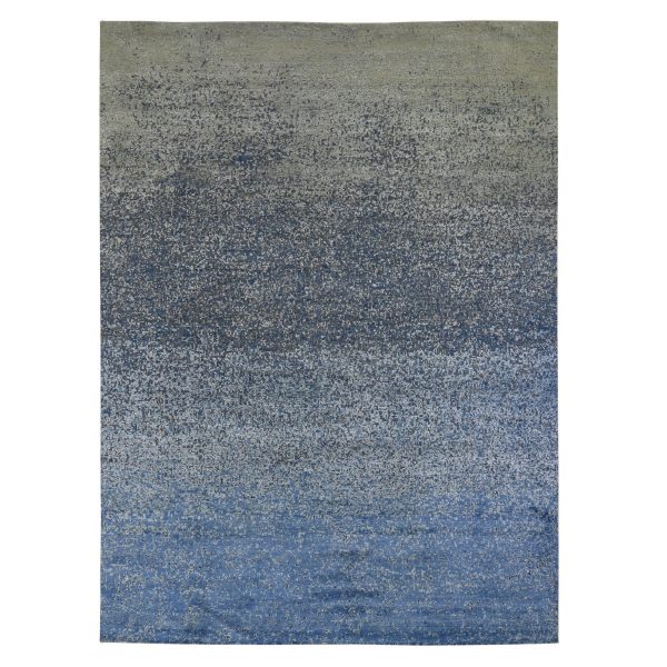 9'x12'  Pure Silk With Textured Wool Dissipating Design Hand Knotted Oriental Rug HR59007