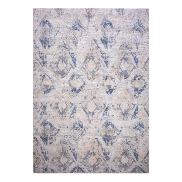 12'1"x15'2" Hand Knotted Ivory Large Elements with Pastels Modern Silk with Textured Wool Oversized Oriental Rug HR75012