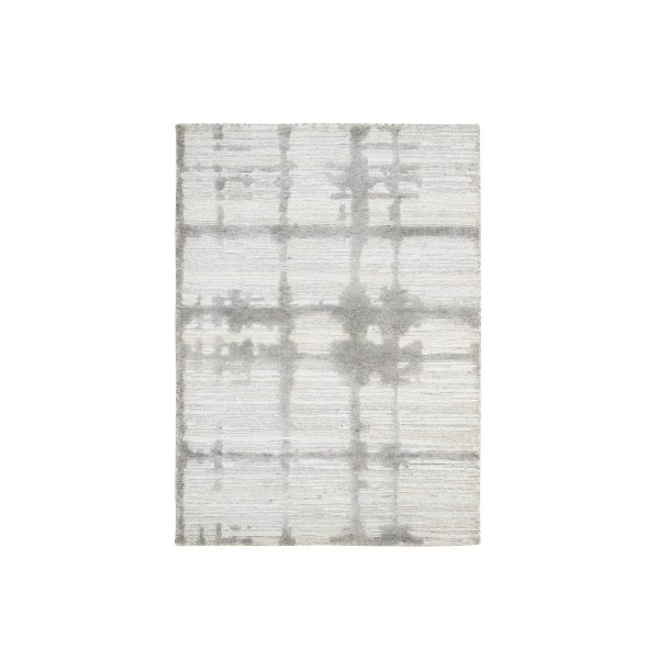 2'1"x3'1" Ivory Hand Spun Undyed Natural Wool Hand Knotted Modern Design Mat Oriental Rug HR64238