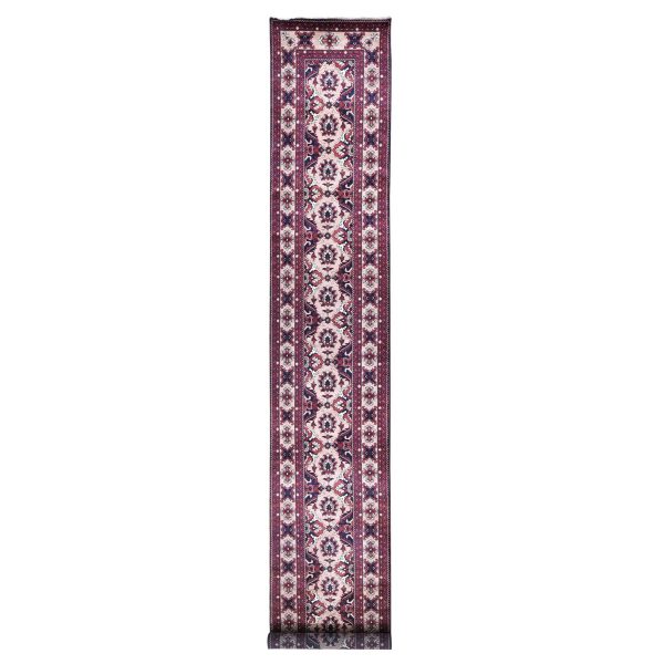 3'x19' Soft Pink, Afghan Khamyab, Denser Weave with Shiny Wool Hand Knotted, XL Runner Oriental Rug HR80237