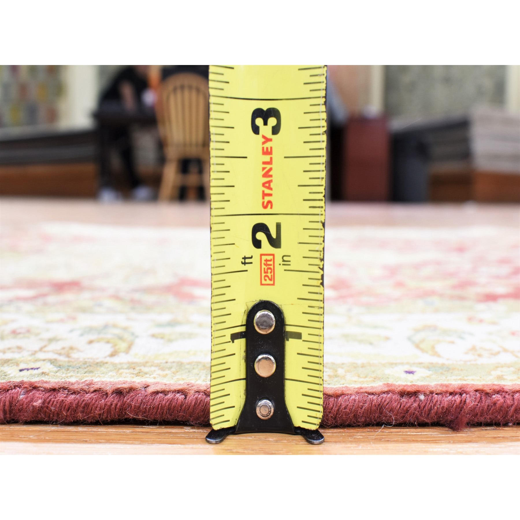 2'6"x17'10" Rust Red, Kashan Revival with Large Motifs, New Zealand Wool Hand Knotted, XL Runner Oriental Rug HR80248 - Image 4