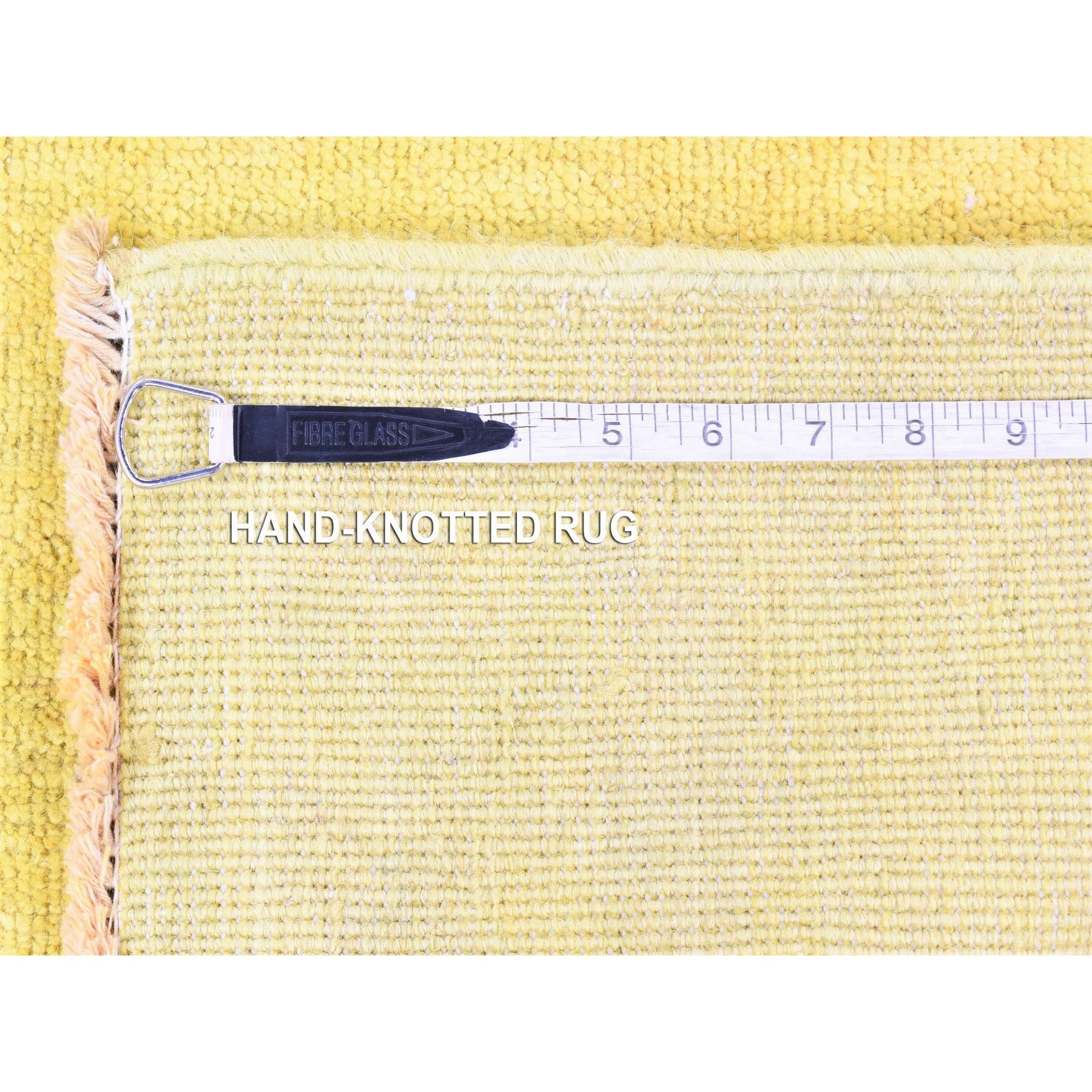2'6"x15'10" Yellow, Overdyed Peshawar Hand Knotted Pure Wool, XL Runner Oriental Rug HR80249 - Image 5