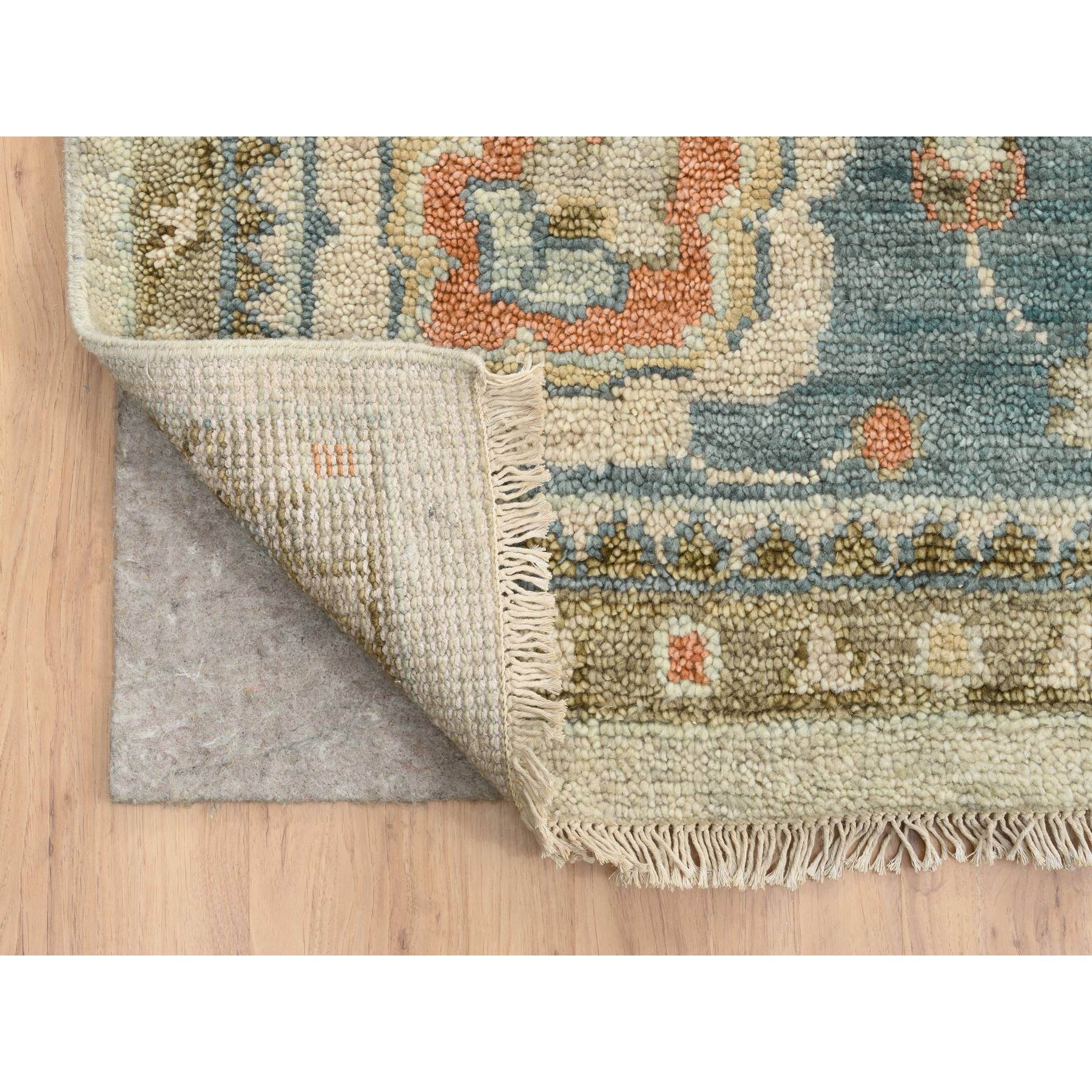 13'10"x18' Light Cream, Soft Wool Hand Knotted, Oushak with Floral Design Supple Collection Thick and Plush, Oversized Oriental Rug HR64530 - Image 4