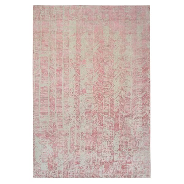 11'10"x17'10" Rose Pink, All Over Design Wool and Art Silk, Jacquard Hand Loomed, Oversized Oriental Rug HR64836
