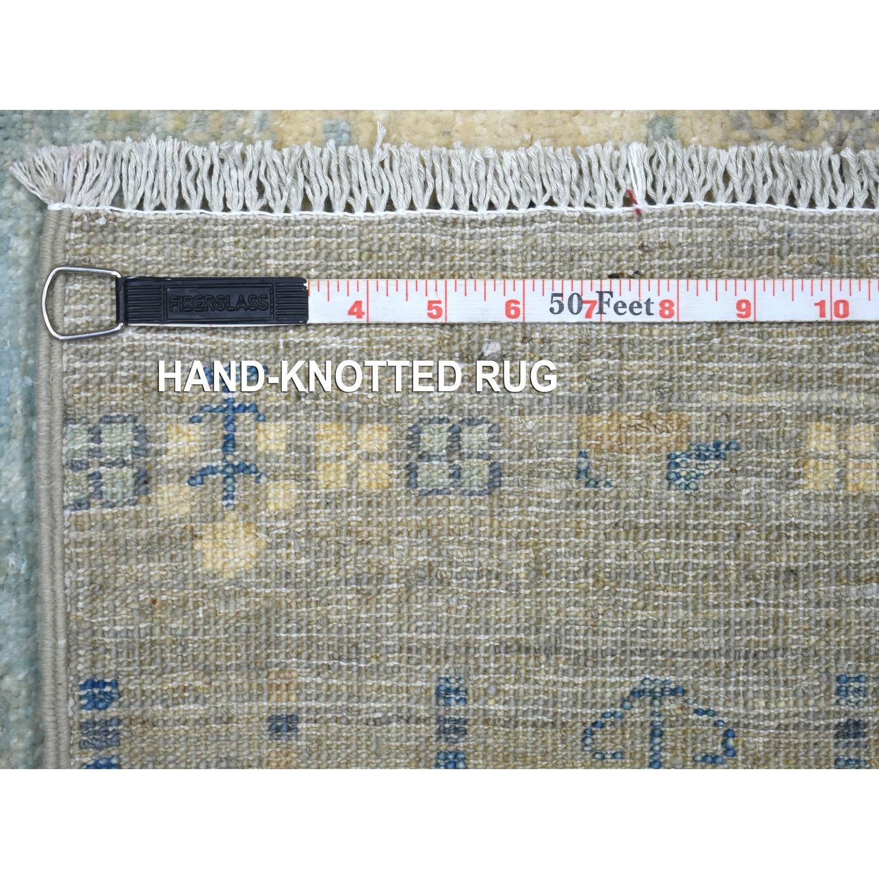 6'1"x9' Light Gray, Fine Weave Extra Soft Wool, Hand Knotted Afghan Kashkuli Gabbeh Design, Natural Dyes, Oriental Rug HR72067 - Image 7