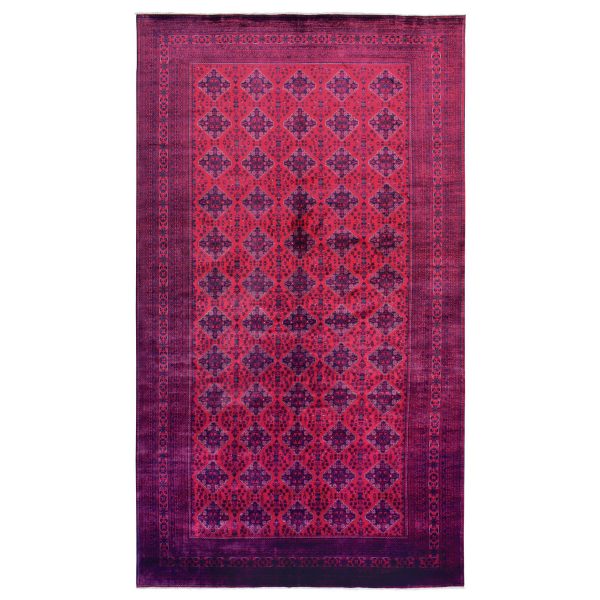 10'x19'2" Deep and Saturated Red, Hand Knotted Afghan Khamyab with Tribal Medallions, Extra Soft Wool, Oversized Oriental Rug HR72328
