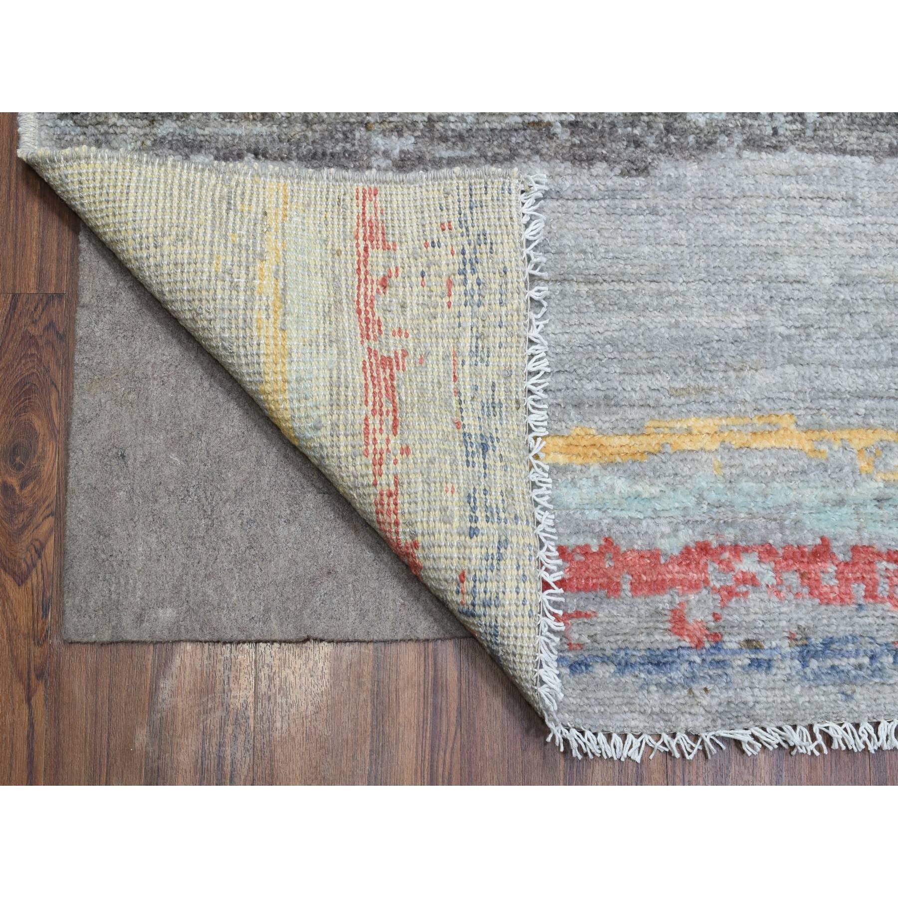 10'x13'9" Light Gray, Hand Knotted Boujaad Moroccan Berber Design, Natural Dyes Extra Soft Wool, Oriental Rug HR72783 - Image 5