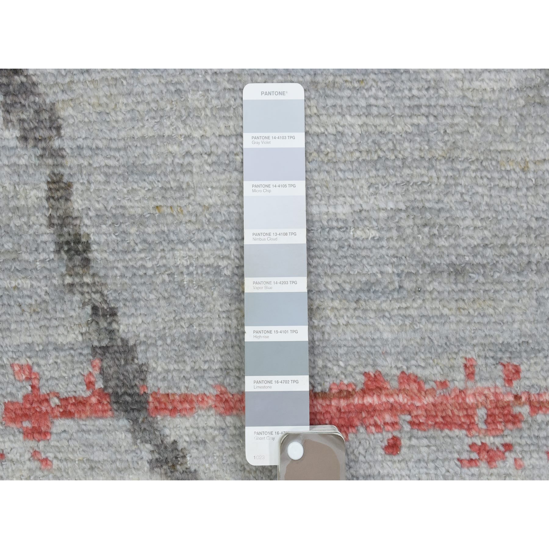 10'x13'9" Light Gray, Hand Knotted Boujaad Moroccan Berber Design, Natural Dyes Extra Soft Wool, Oriental Rug HR72783 - Image 8