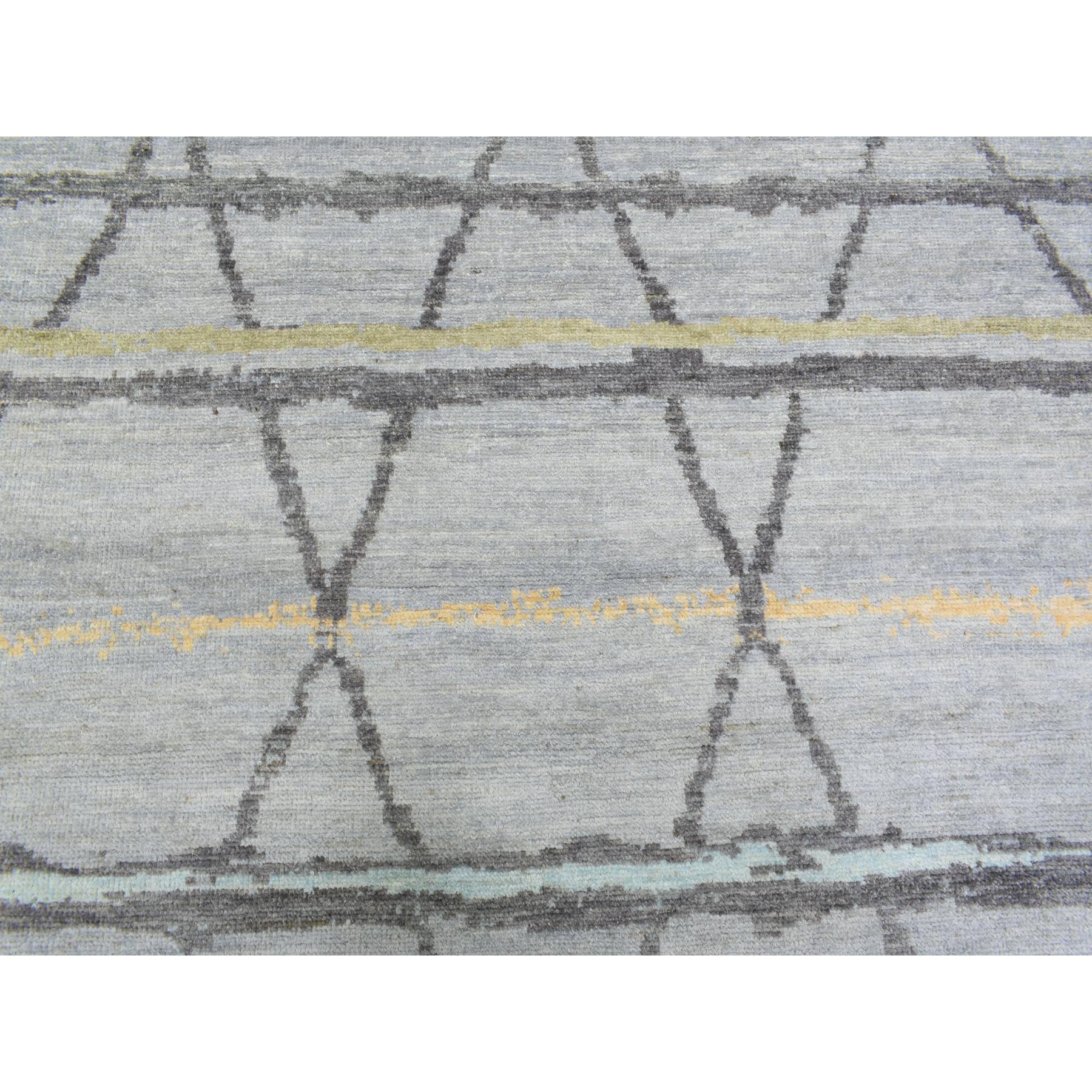 10'x13'9" Light Gray, Hand Knotted Boujaad Moroccan Berber Design, Natural Dyes Extra Soft Wool, Oriental Rug HR72783 - Image 9