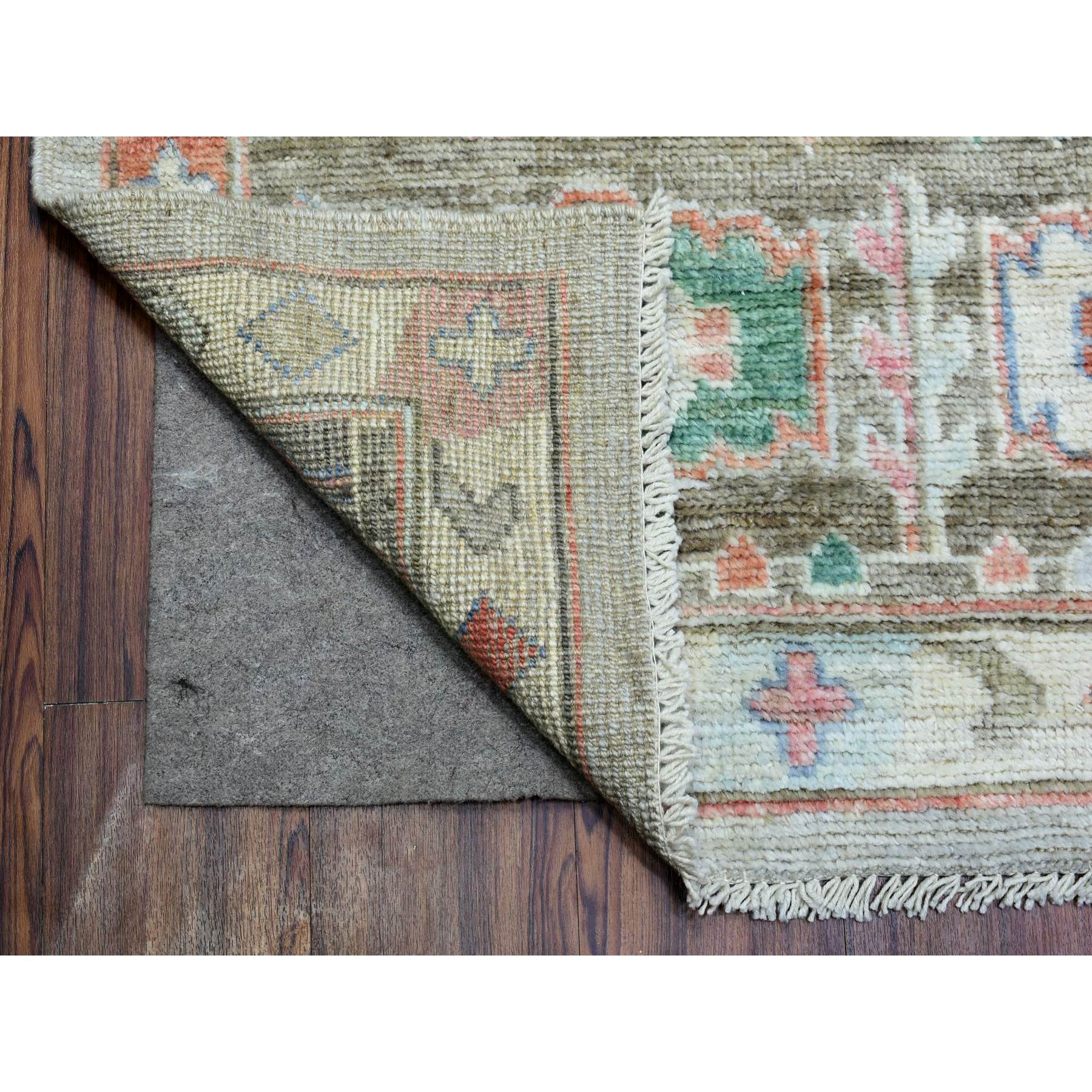 8'2"x10'3" Light Gray, Soft Wool Hand Knotted, Anatolian Village Inspired with Large Medallion Design, Natural Dyes Densely Woven, Oriental Rug HR72820 - Image 5