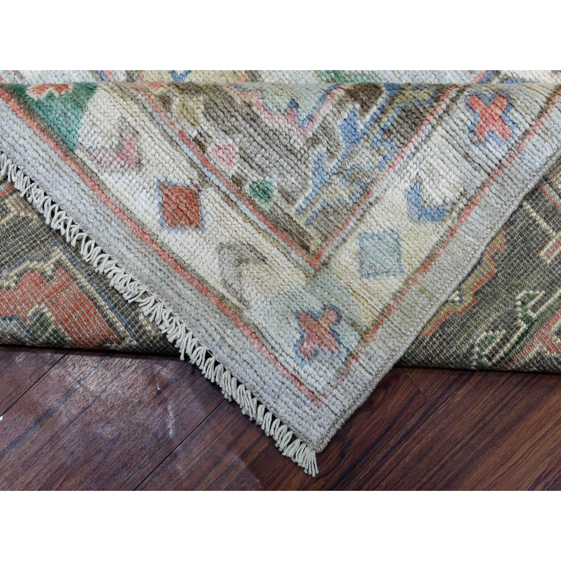 8'2"x10'3" Light Gray, Soft Wool Hand Knotted, Anatolian Village Inspired with Large Medallion Design, Natural Dyes Densely Woven, Oriental Rug HR72820 - Image 7