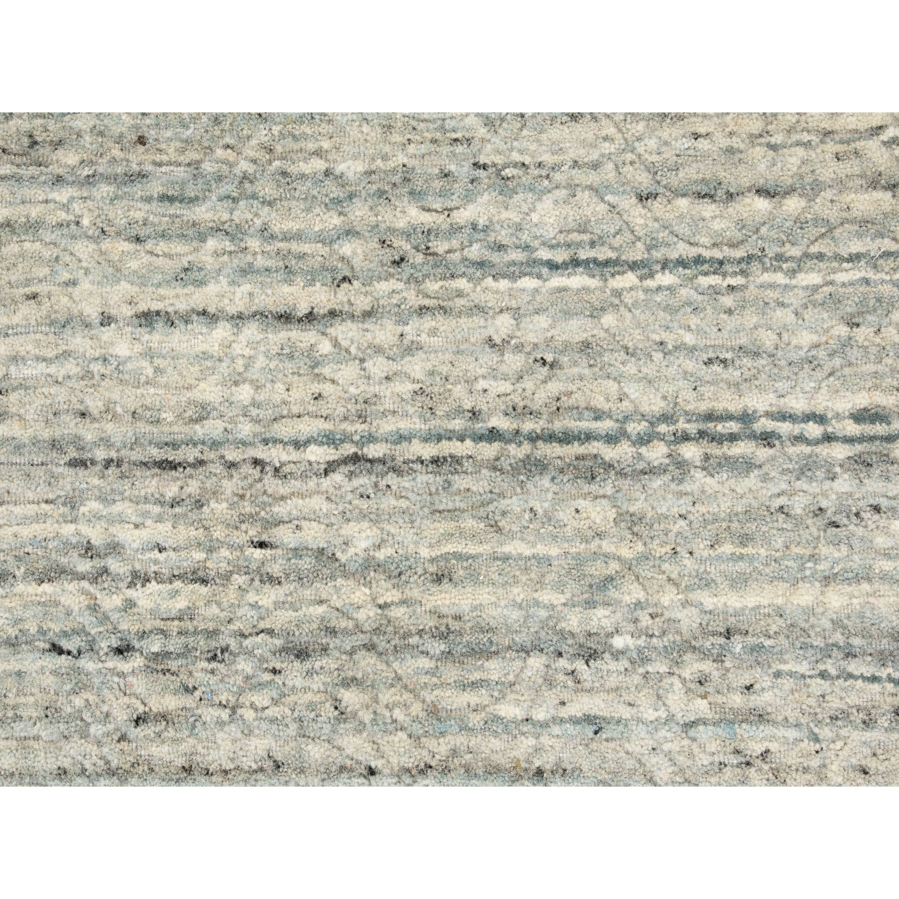 6'x9' Seafoam Green Variegated Textured Design Hand Loomed Pure Wool Modern Oriental Rug HR58391 - Image 9