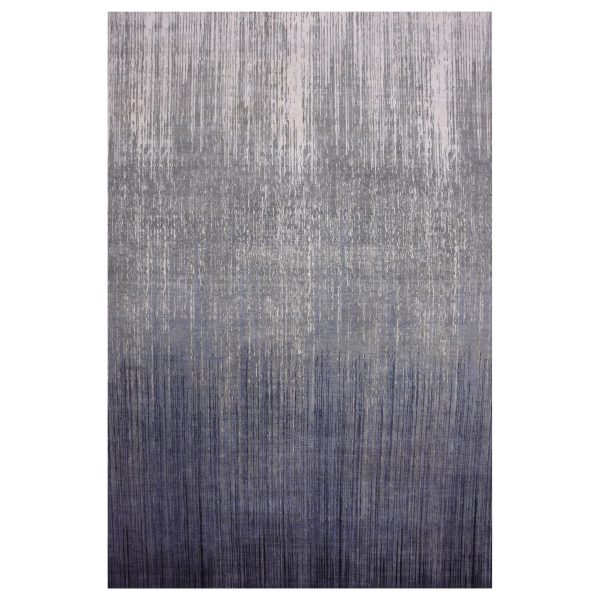 12'2"x18' Gray and Blue, Hand Knotted Modern Ombre Design, Densely Woven Pure Wool, Oversized Oriental Rug HR75153