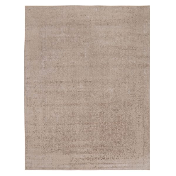 11'8"x14'8" Oversized Taupe Fine Jacquard Hand Loomed Modern Wool And Art Silk Oriental Rug HR58113
