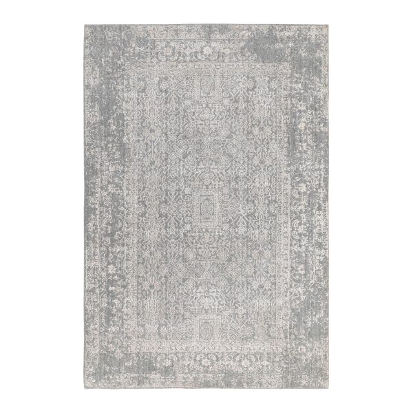 5'10"x9'1" Gray Fine jacquard Hand Loomed Modern Wool And Art Silk Oriental Rug HR58409