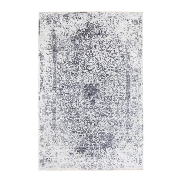 6'x9'2" Wool And Silk Hand Knotted Broken Persian Design Hand Knotted Oriental Rug HR58423