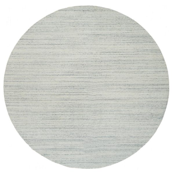11'9"x11'9" Beige, Organic Wool Variegated Textured Modern Design, Hand Loomed, Round Oriental Rug HR65038