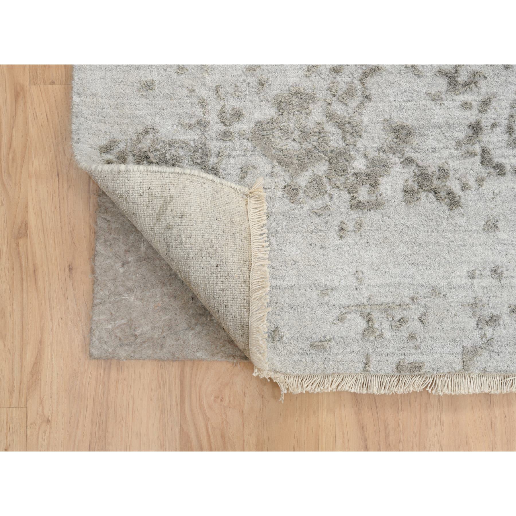 11'9"x15' Gray, Broken Persian Design, Hand Knotted Wool and Pure Silk, Oversized Oriental Rug HR65039 - Image 5