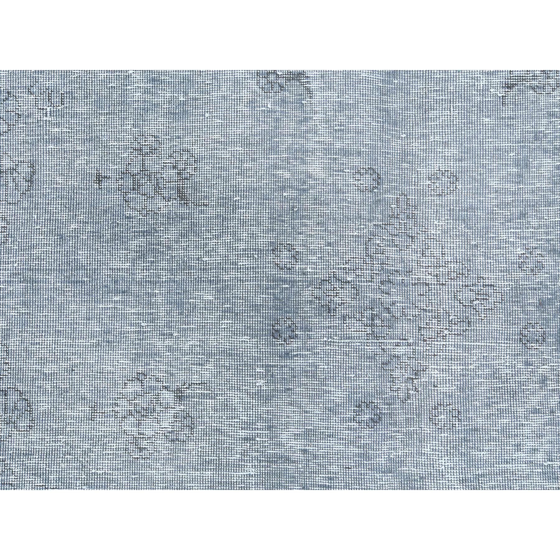 9'5"x12'2" Light Gray, Shaved Down Rustic Look, Worn Wool Hand Knotted, Vintage Persian Tabriz, Oriental Rug HR82097 - Image 9