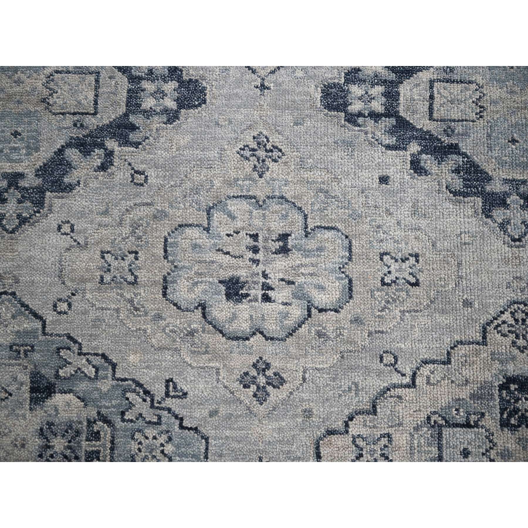 5'10"x8'10" Silver Gray, Natural Wool Hand Knotted, Anatolian Design, Supple Collection Thick and Plush, Oriental Rug HR84071 - Image 5
