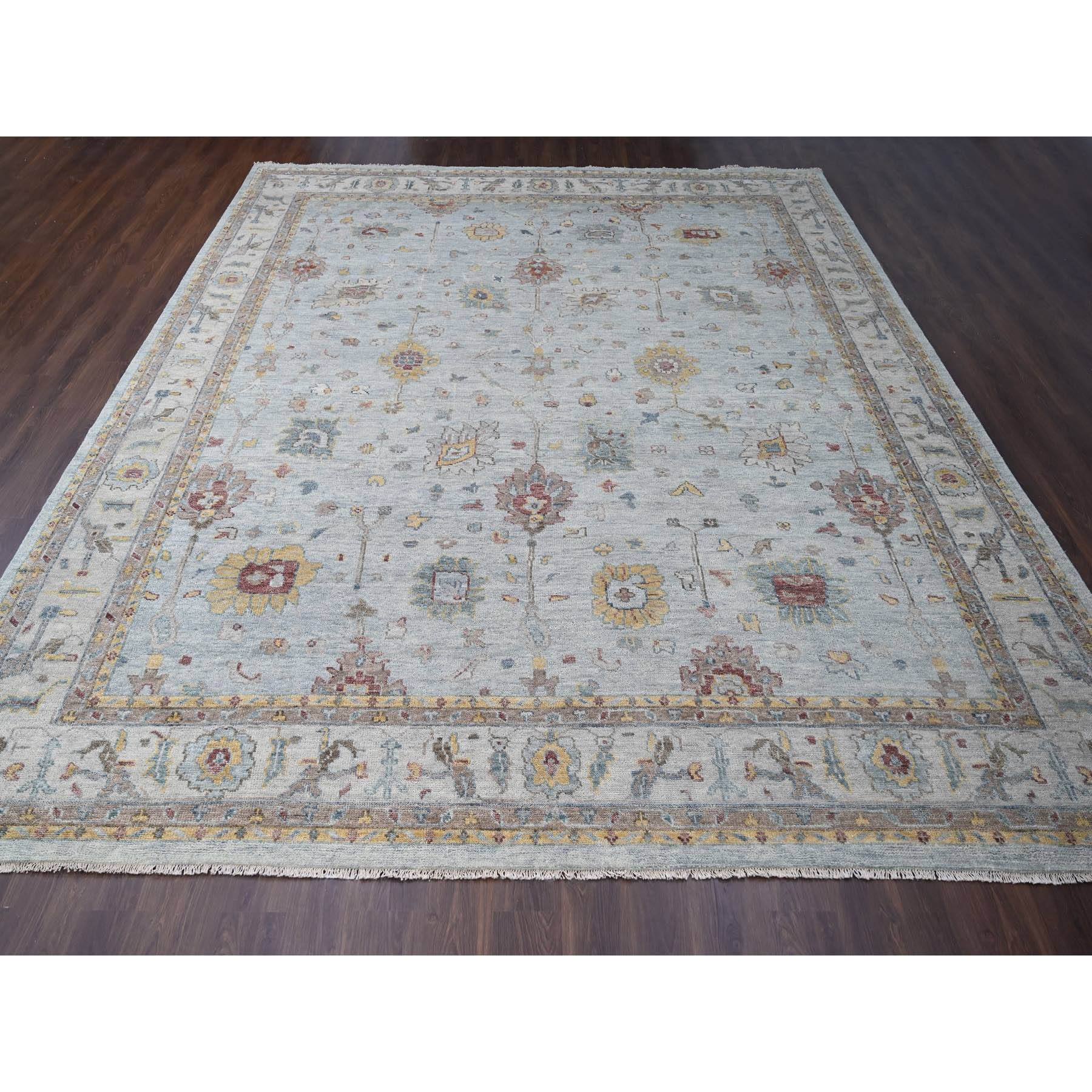 14'x17'9" Light Gray, Oushak Design, Supple Collection Thick and Plush, Hand Knotted, Pure Wool, Oversized Oriental Rug HR84098 - Image 2