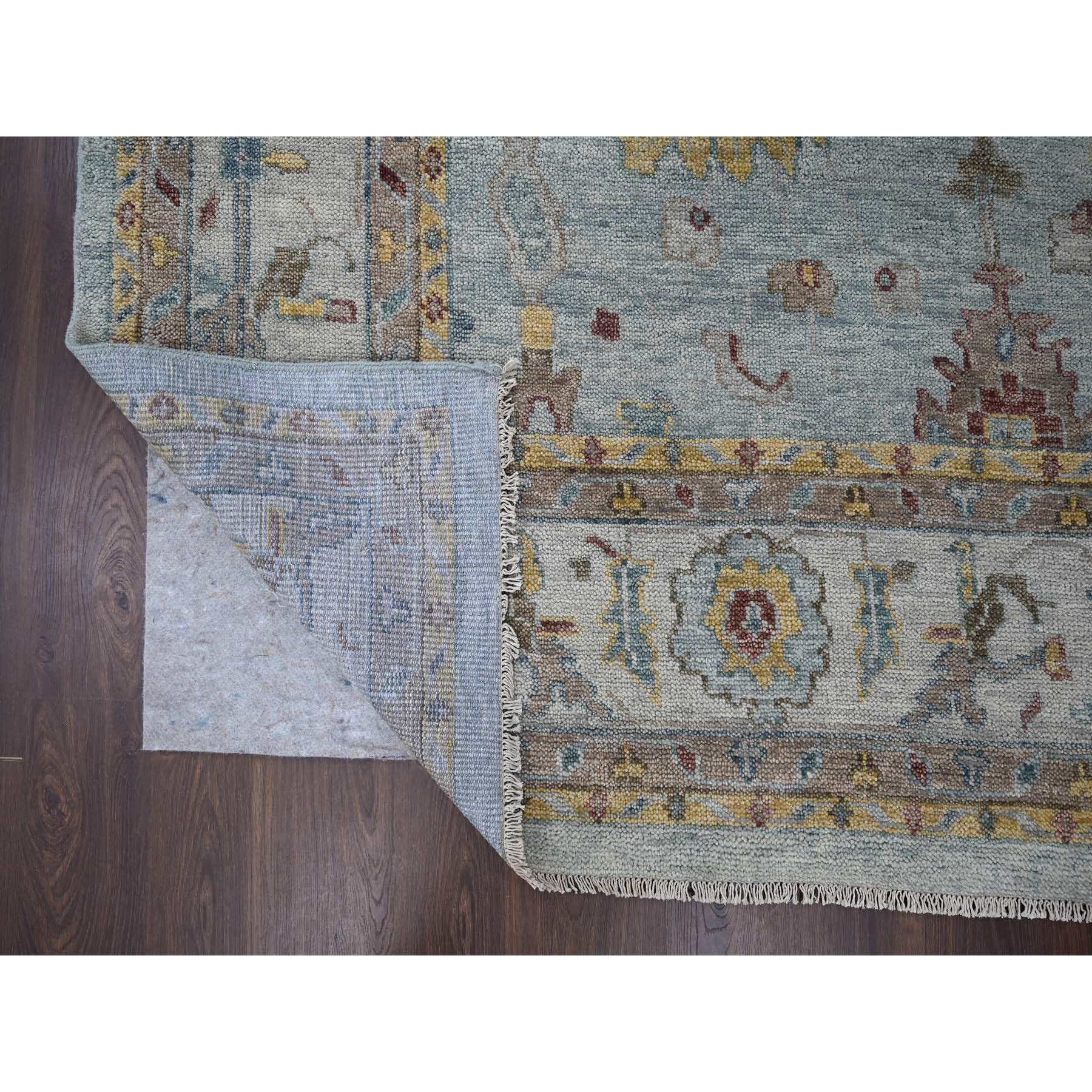 14'x17'9" Light Gray, Oushak Design, Supple Collection Thick and Plush, Hand Knotted, Pure Wool, Oversized Oriental Rug HR84098 - Image 4