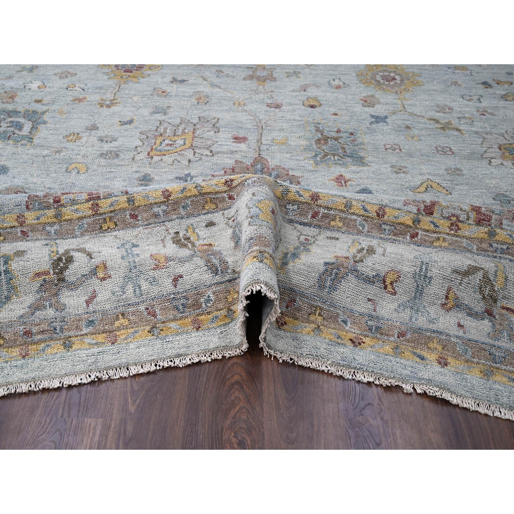14'x17'9" Light Gray, Oushak Design, Supple Collection Thick and Plush, Hand Knotted, Pure Wool, Oversized Oriental Rug HR84098 - Image 5