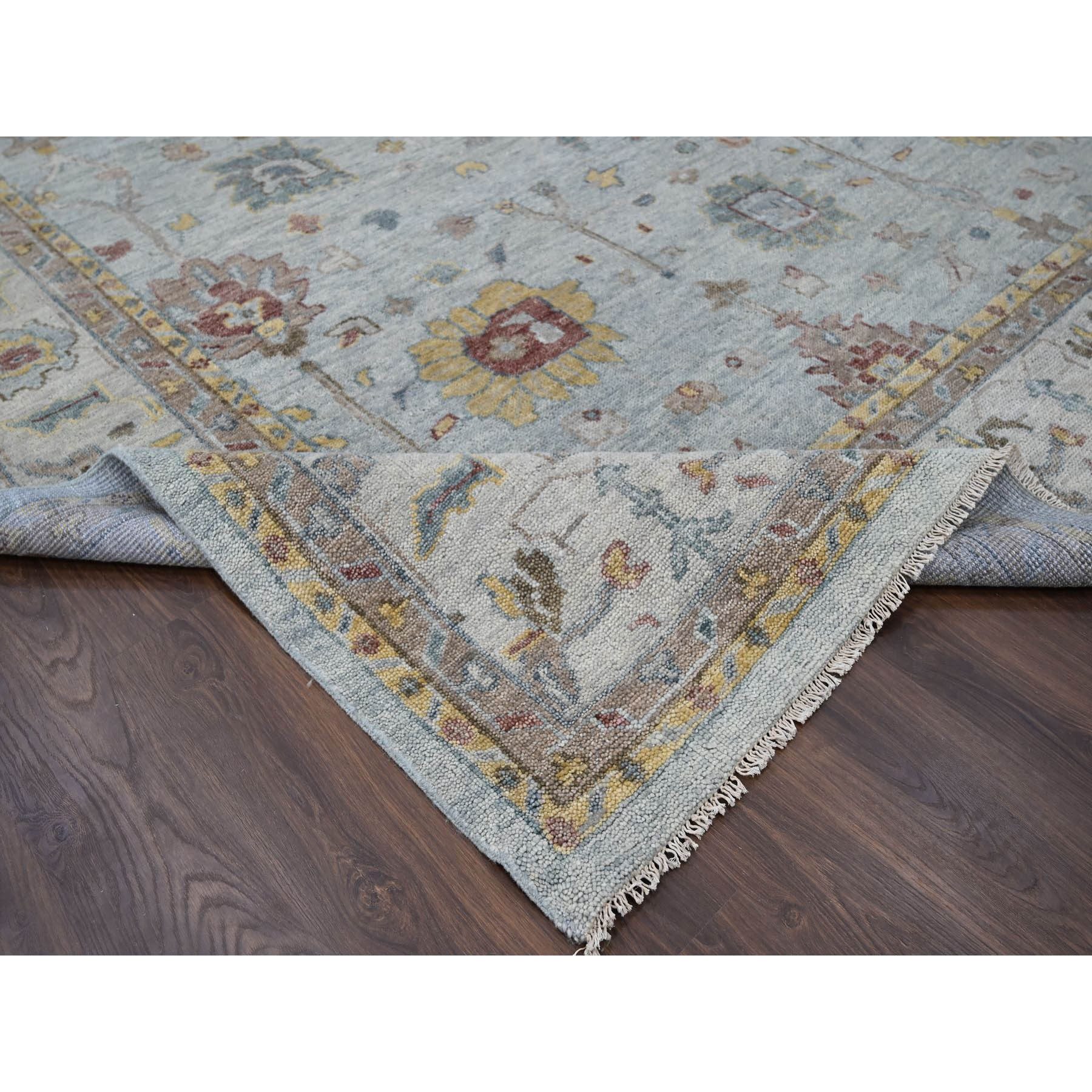 14'x17'9" Light Gray, Oushak Design, Supple Collection Thick and Plush, Hand Knotted, Pure Wool, Oversized Oriental Rug HR84098 - Image 6