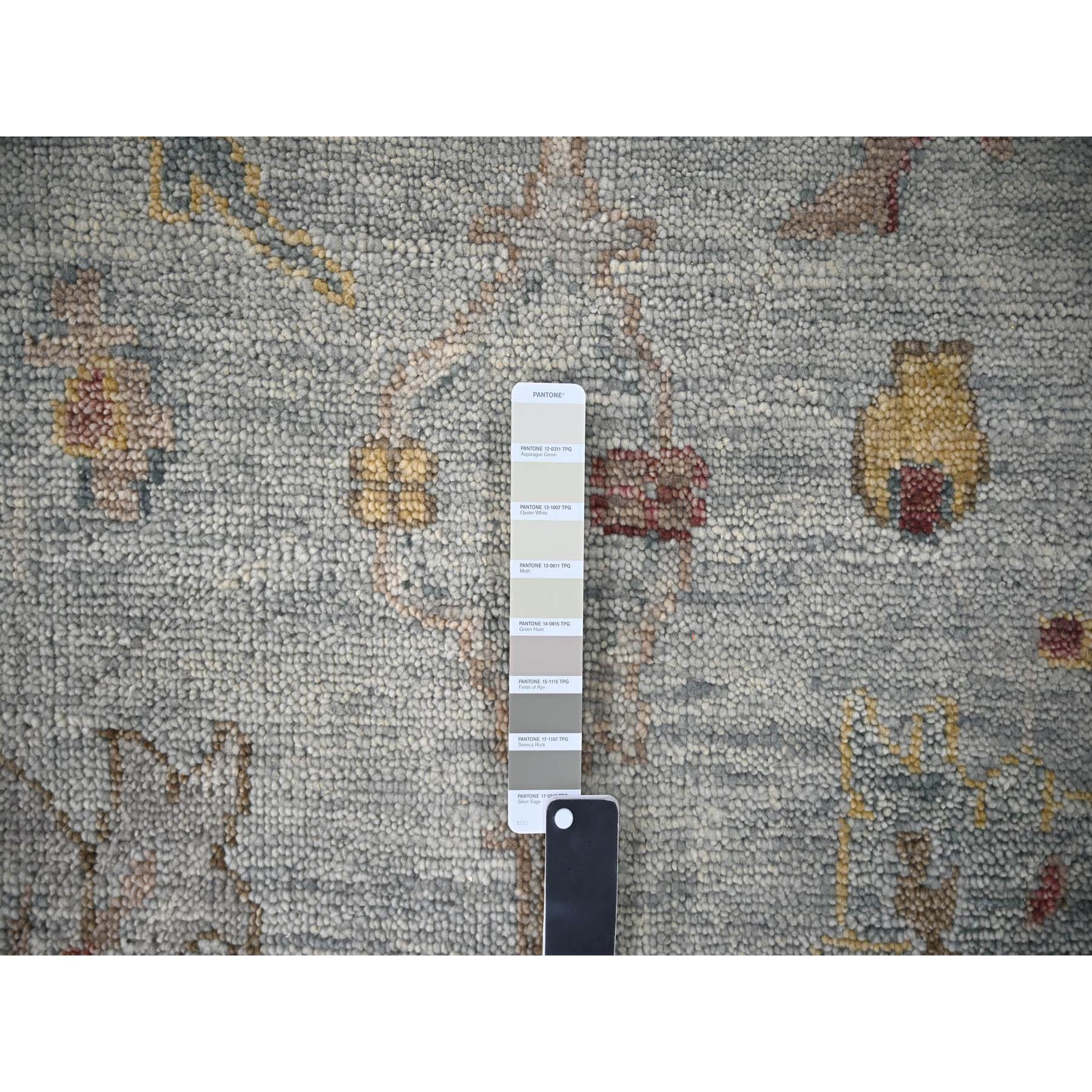 14'x17'9" Light Gray, Oushak Design, Supple Collection Thick and Plush, Hand Knotted, Pure Wool, Oversized Oriental Rug HR84098 - Image 7