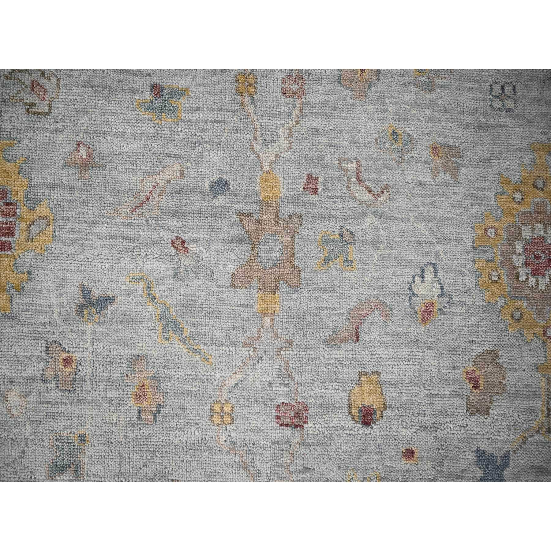 14'x17'9" Light Gray, Oushak Design, Supple Collection Thick and Plush, Hand Knotted, Pure Wool, Oversized Oriental Rug HR84098 - Image 8