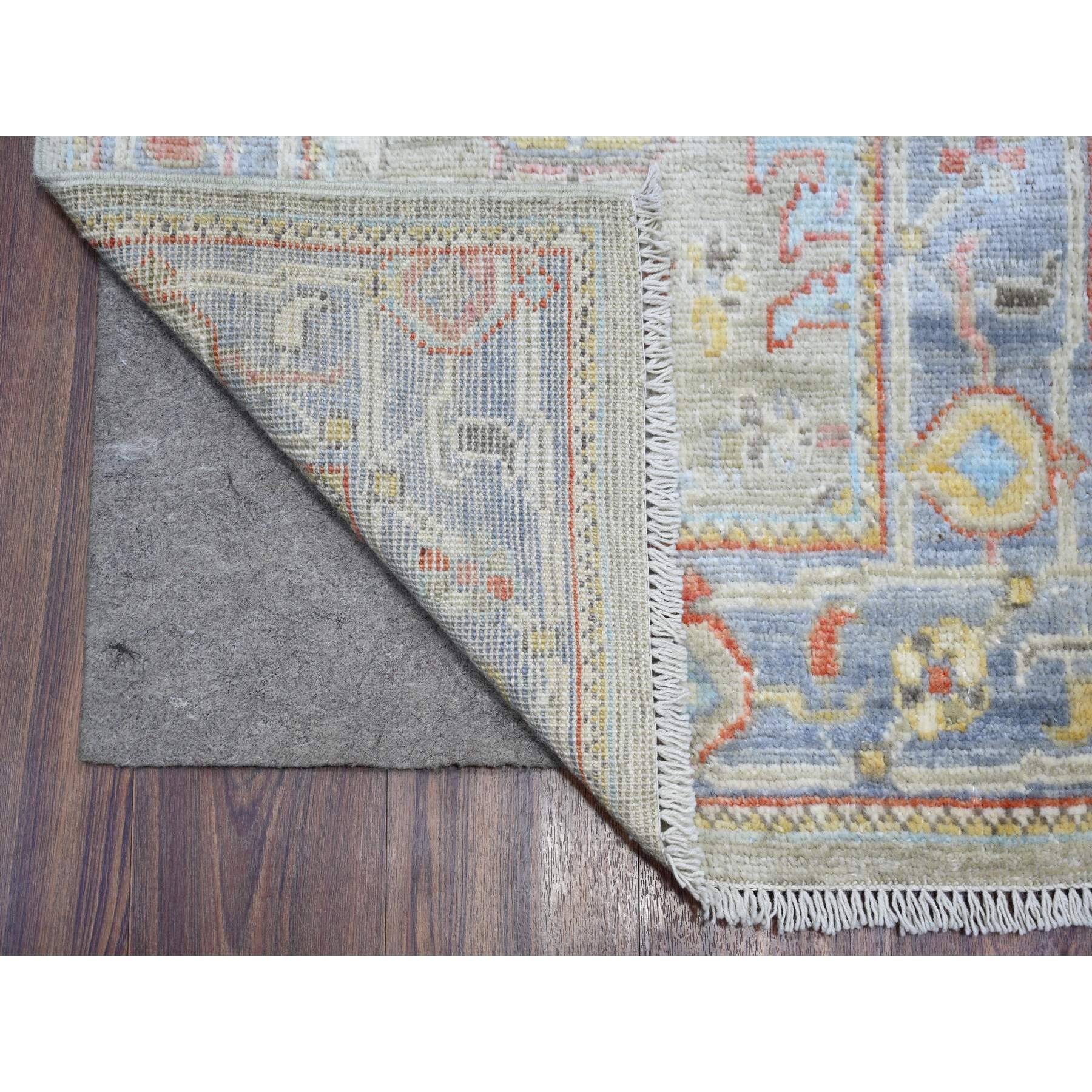 2'4"x19'8" Cloud Gray, Natural Wool Hand Knotted, Afghan Angora Oushak with All Over Design Vegetable Dyes, XL Runner Oriental Rug HR73175 - Image 2