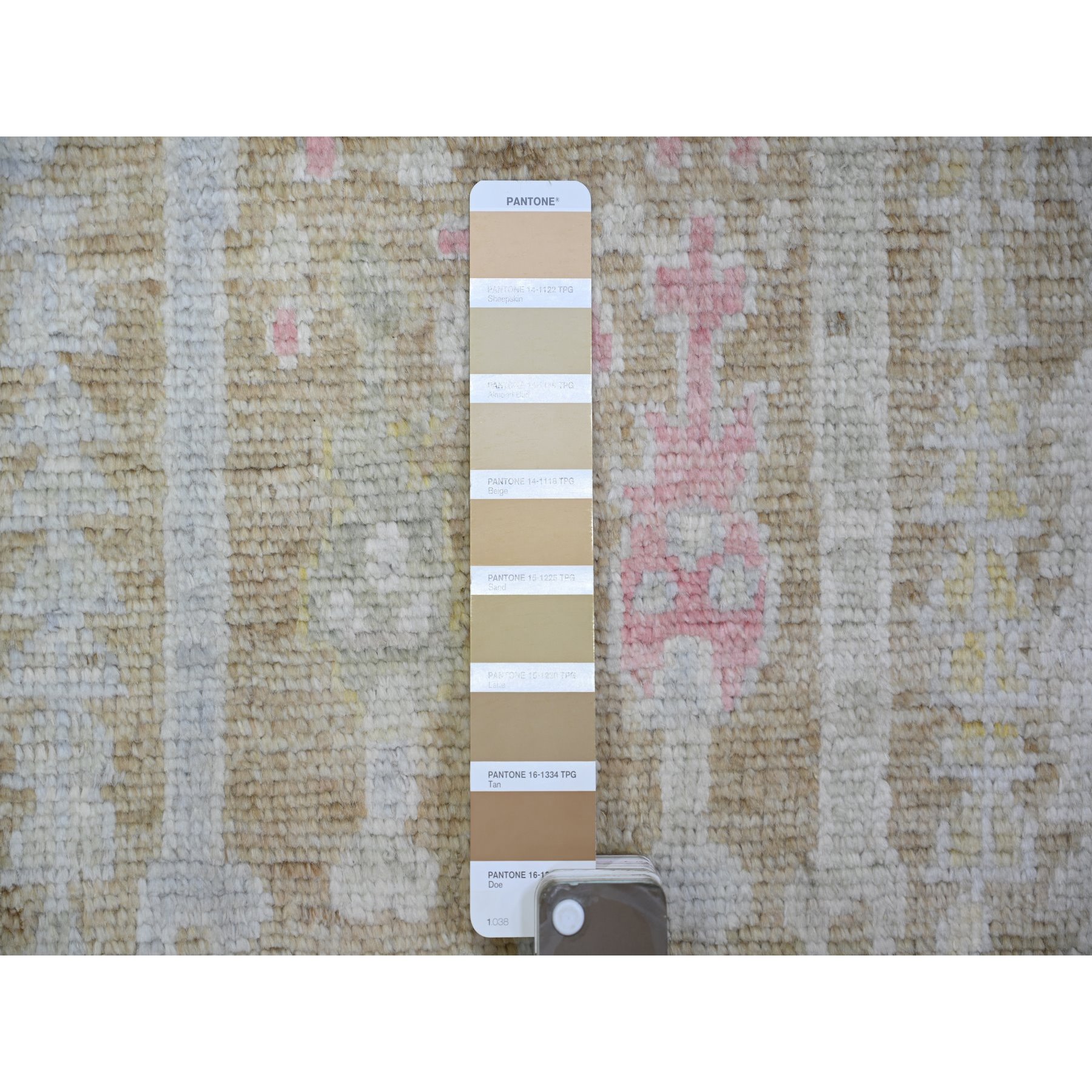 2'9"x19' Faded Brown, Afghan Angora Oushak with Willow and Cypress Tree Design, Vegetable Dyes, Soft Wool, Hand Knotted, XL Runner Oriental Rug HR73305 - Image 3