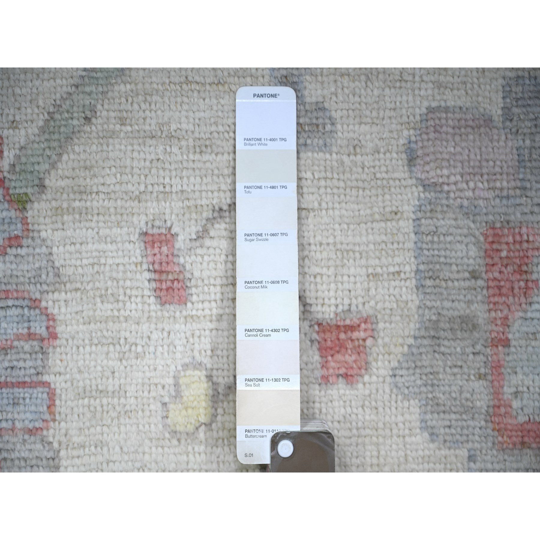8'10"x11'8" Ivory, Afghan Angora Oushak with All Over Design Natural Dyes, Natural Wool Hand Knotted, Oriental Rug HR73360 - Image 8