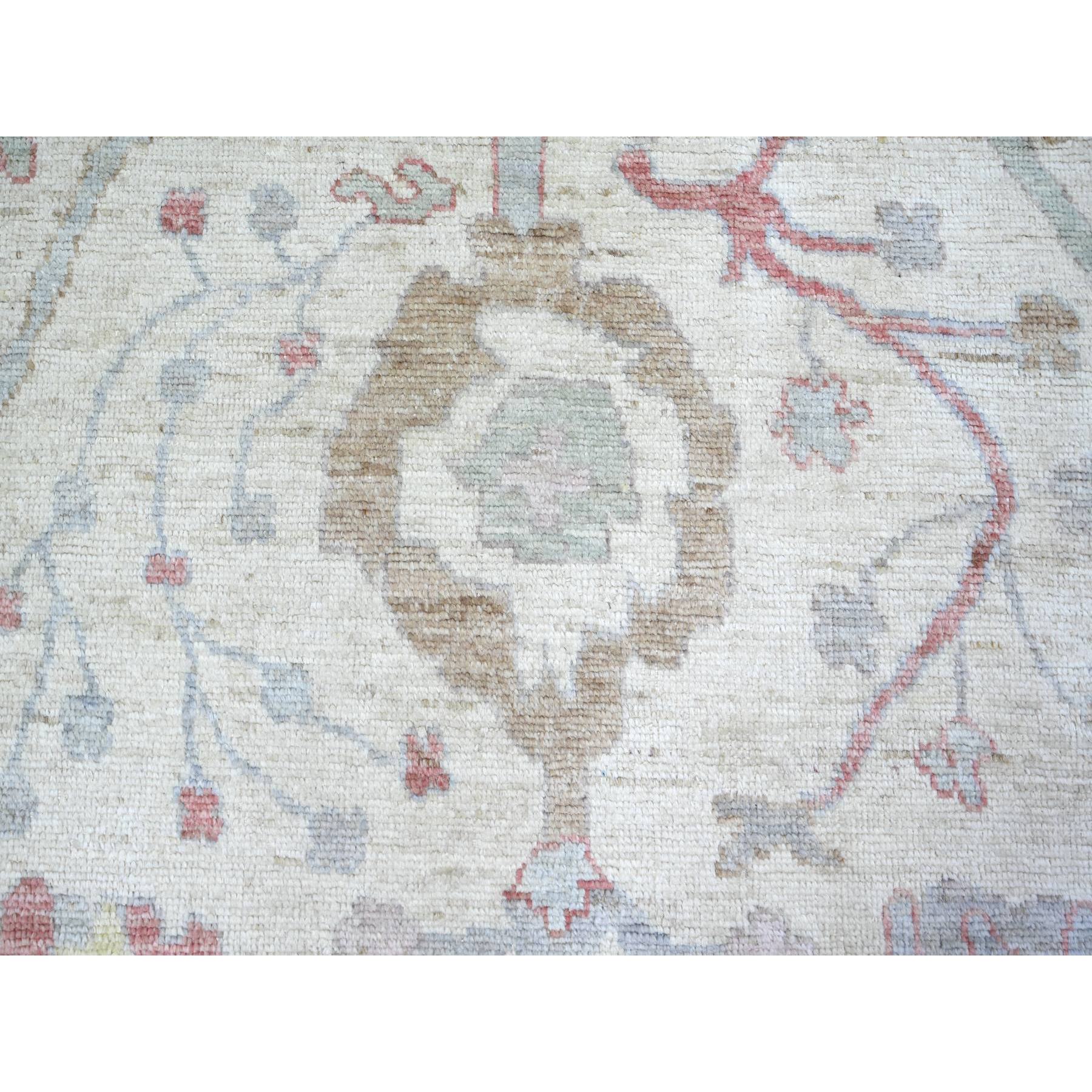 8'10"x11'8" Ivory, Afghan Angora Oushak with All Over Design Natural Dyes, Natural Wool Hand Knotted, Oriental Rug HR73360 - Image 9