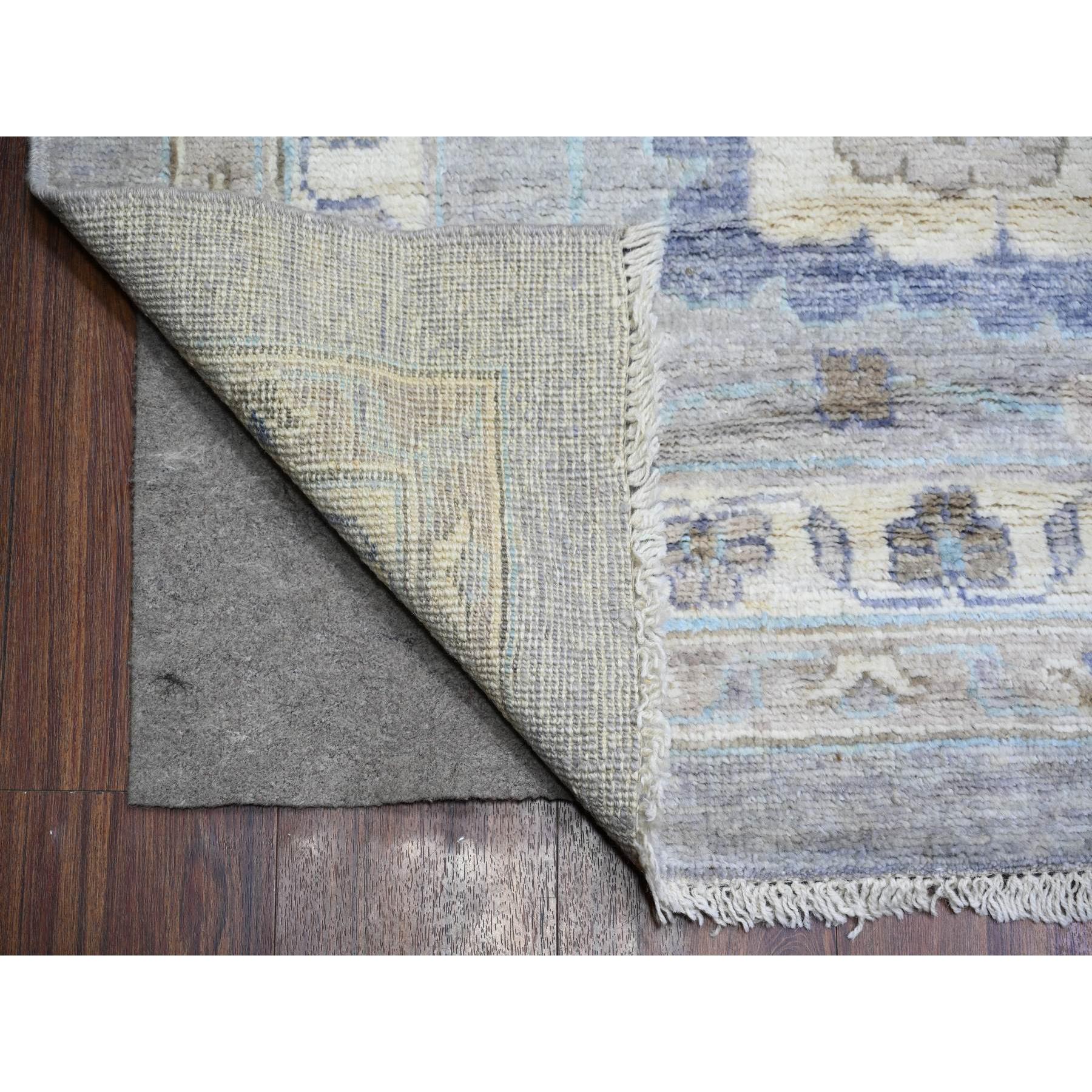 12'x15'6" Cadet Gray, Hand Knotted Afghan Angora Oushak with Soft Colors, Vegetable Dyes Soft Wool, Oversized Oriental Rug HR73447 - Image 5