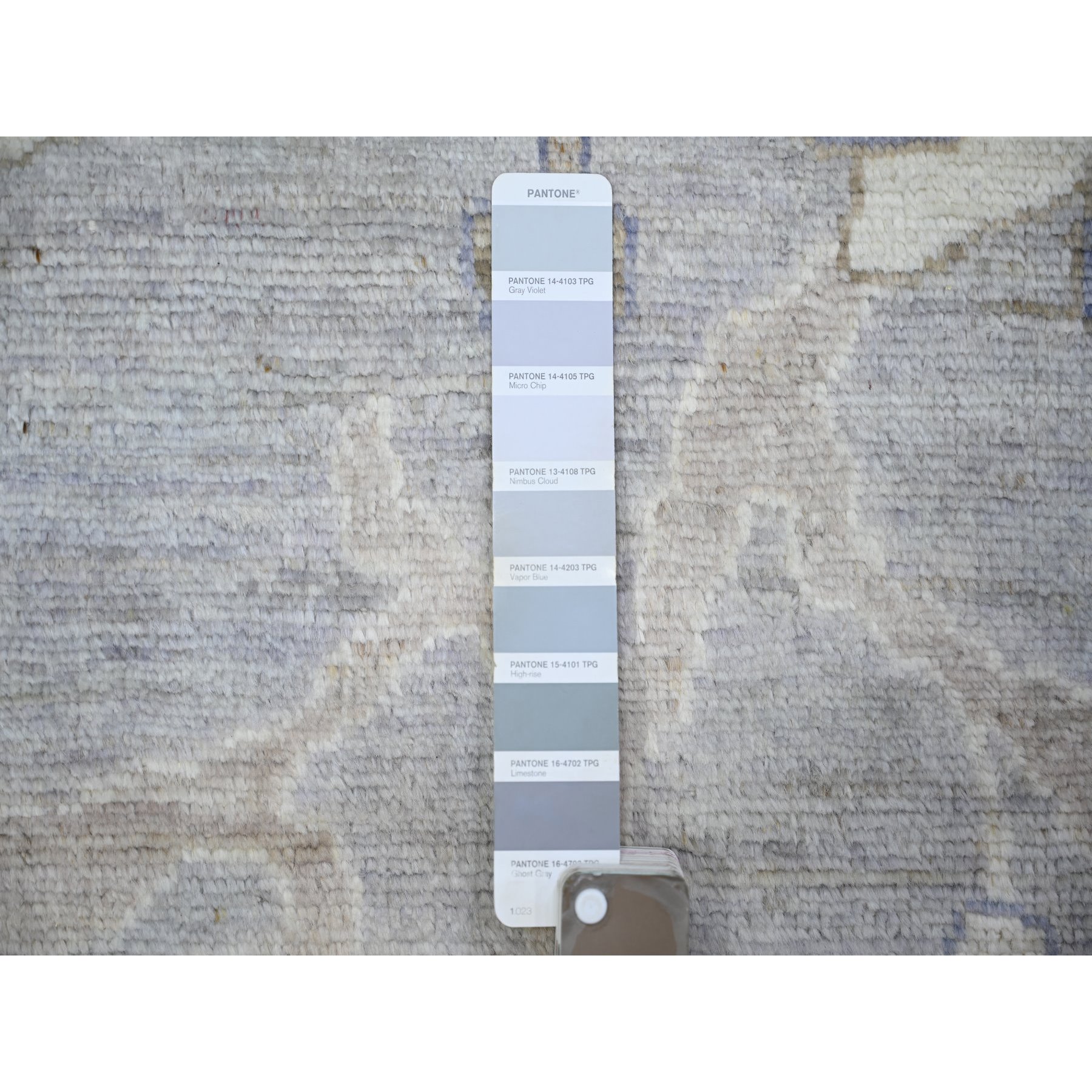 12'x15'6" Cadet Gray, Hand Knotted Afghan Angora Oushak with Soft Colors, Vegetable Dyes Soft Wool, Oversized Oriental Rug HR73447 - Image 8