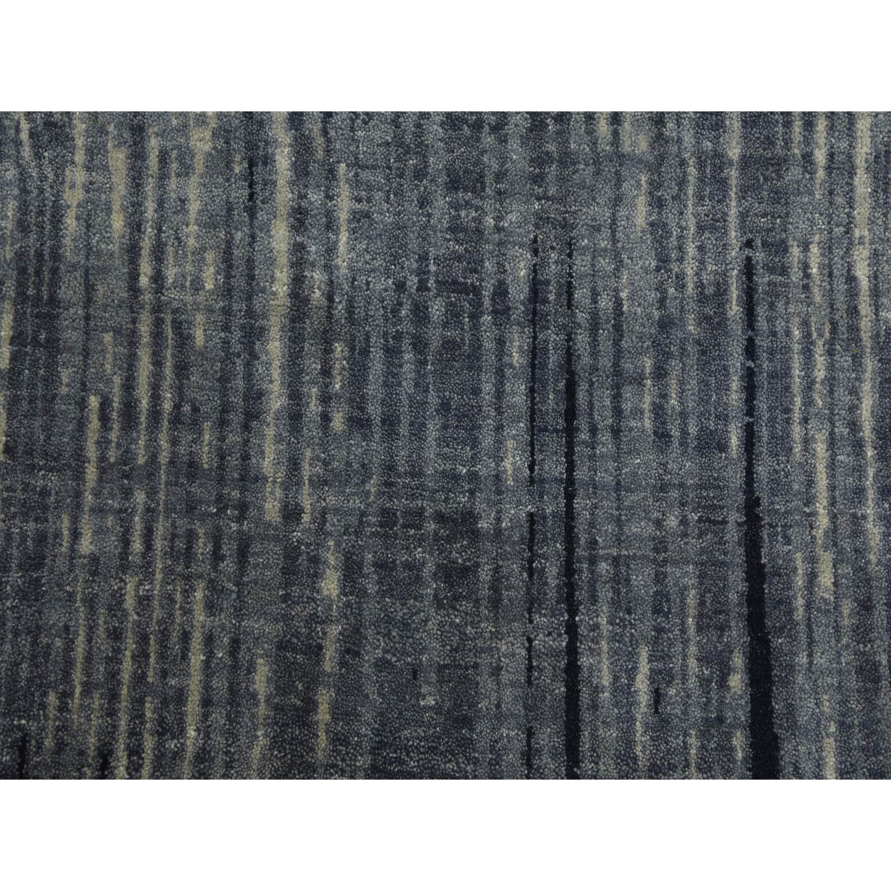 10'1"x14'2" Gray and Blue, Densely Woven Pure Wool, Hand Knotted Modern Ombre Design, Oriental Rug HR75252 - Image 9