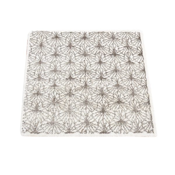 2'1"x2'1" Ivory, Modern Design with Intricate All Over Pattern, Wool and Silk Hand Knotted, Square Sample Oriental Rug HR80608