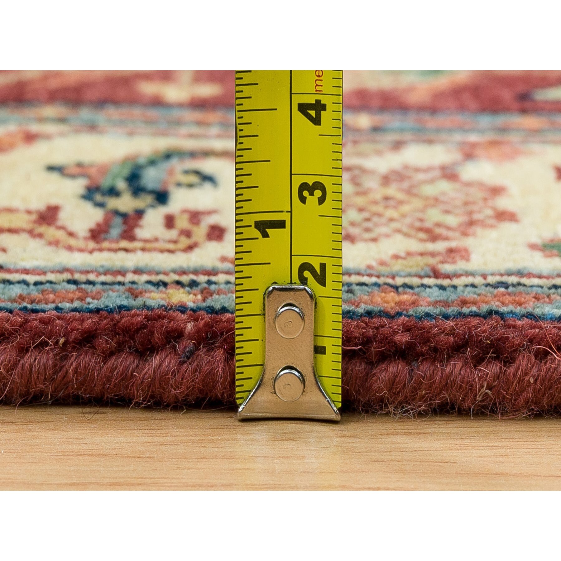 2'7"x22' Terracotta Red, Hand Knotted Antiqued Fine Heriz Re-Creation, Natural Dyes Dense Weave, Extra Soft Wool, XL Runner Oriental Rug HR65496 - Image 7