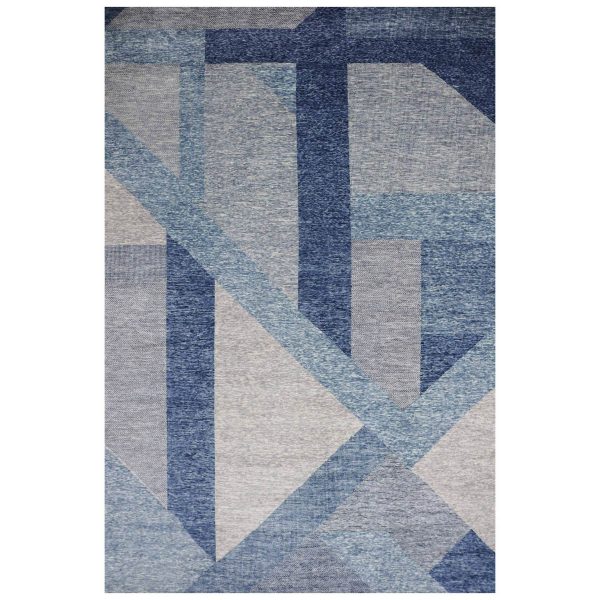 12'2"x18'3" Beau Blue, Pure Wool Hand Knotted, Geometric Art Nouveau Collection Soft to the Touch, Oversized Oriental Rug HR79405