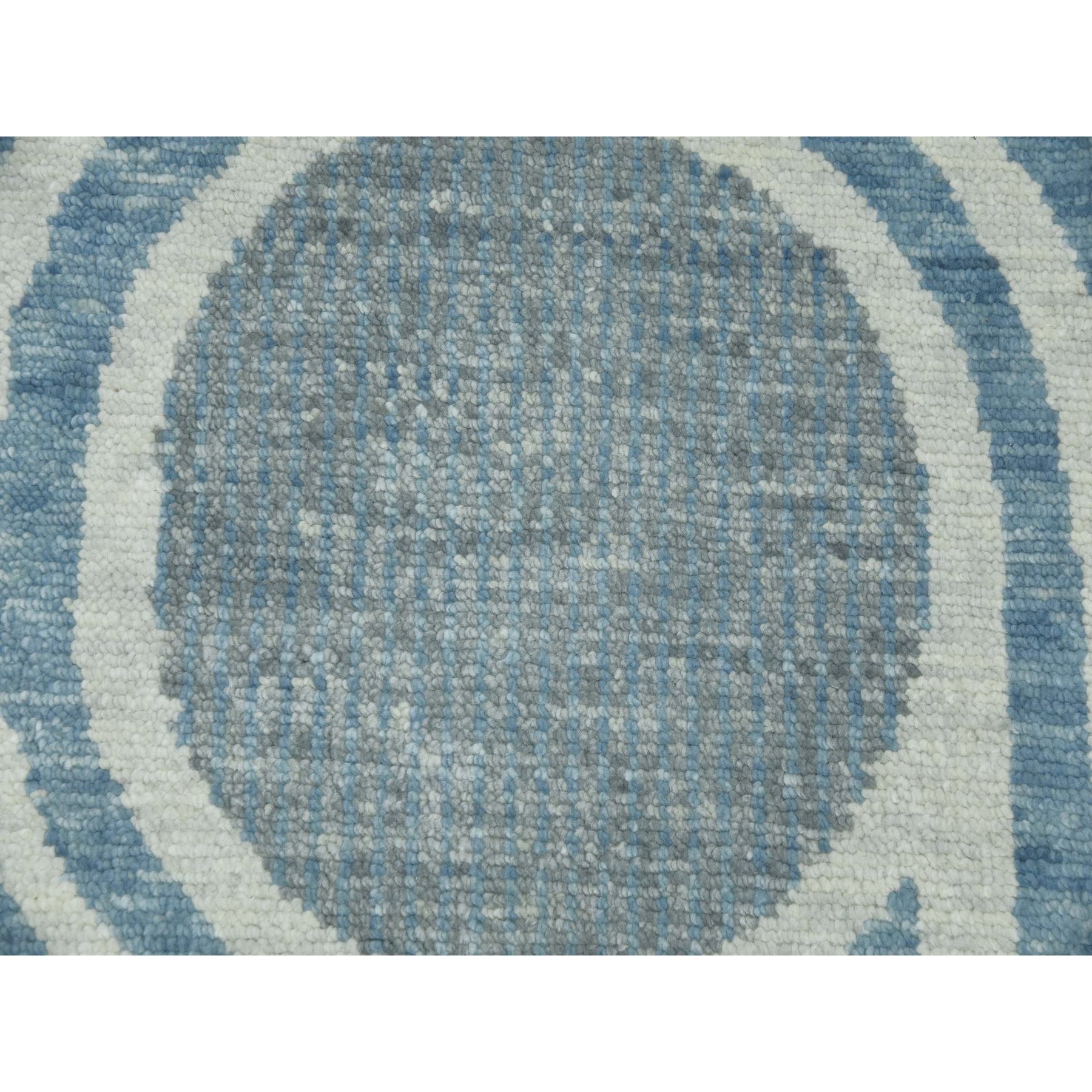10'1"x14' Steel Blue, Soft Wool Hand Knotted, Geometric Art Nouveau Collection Soft to the Touch, Oriental Rug HR79412 - Image 9