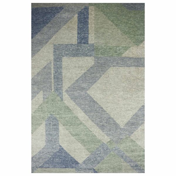 12'2"x18'3" Camouflage Green, Geometric Art Nouveau Collection, Natural Wool Hand Knotted, Oversized Oriental Rug HR79414